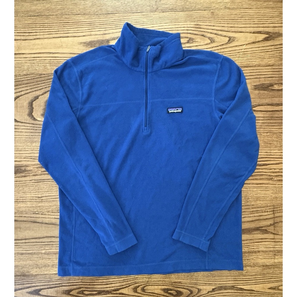 Patagonia Men's Large Blue Micro D 1/4 Zip Fleece Pullover Style #26176